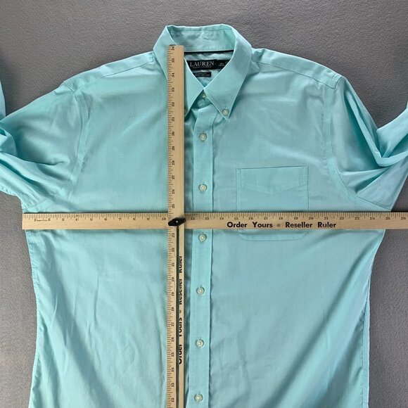 Lauren Ralph Lauren Shirt Mens 16.5 Blue Cotton‎ Stretch Classic Fit Button Down - Picture 5 of 8